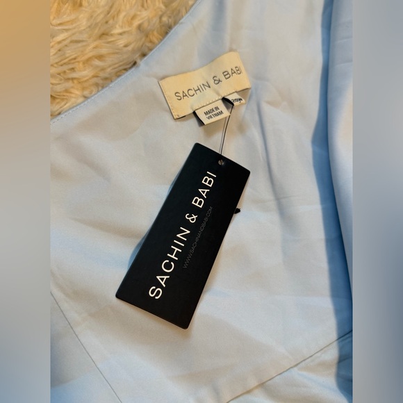 NWT Sachin & Babi Chelsea One Shoulder Evening Gown in Ice Blue - Size 20W - Picture 6 of 7